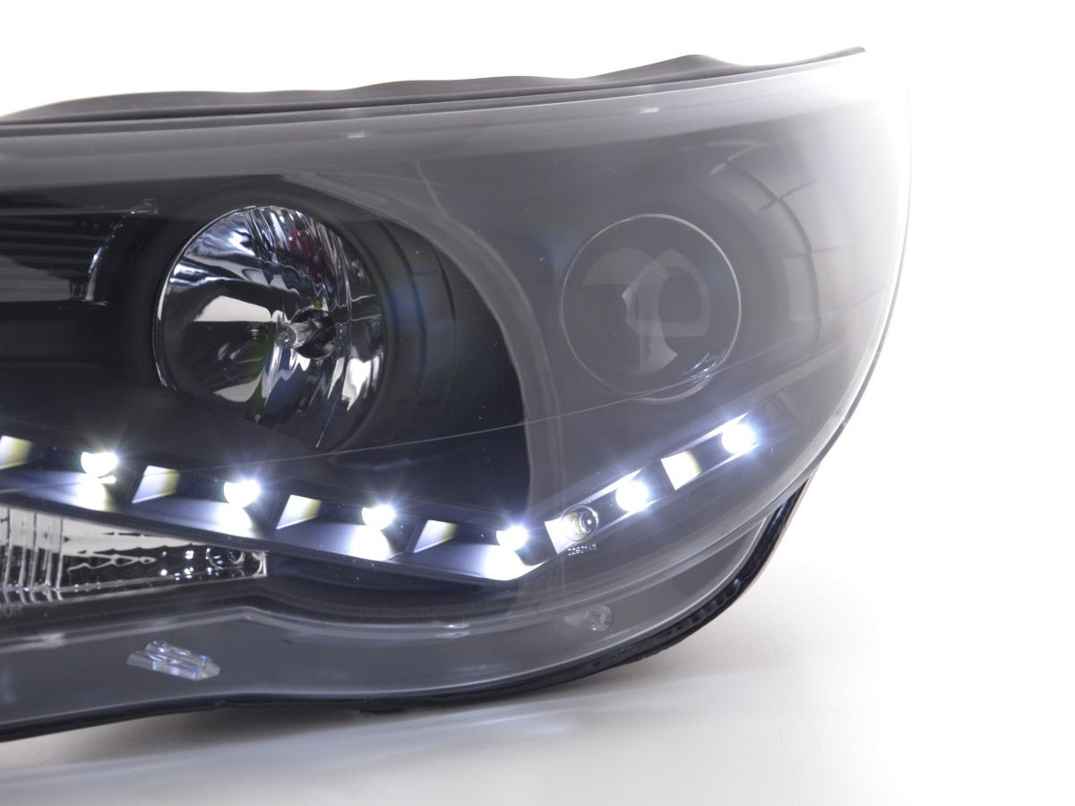 Scheinwerfer Set Daylight LED TFL-Optik VW Tiguan 07-11 schwarz für Rechtslenker Scheinwerfer Set Daylight LED TFL-Optik VW Tiguan 07-11 schwarz für Rechtslenker